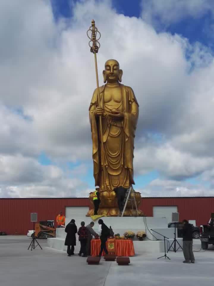 地藏王菩萨铜像安座加拿大九华山